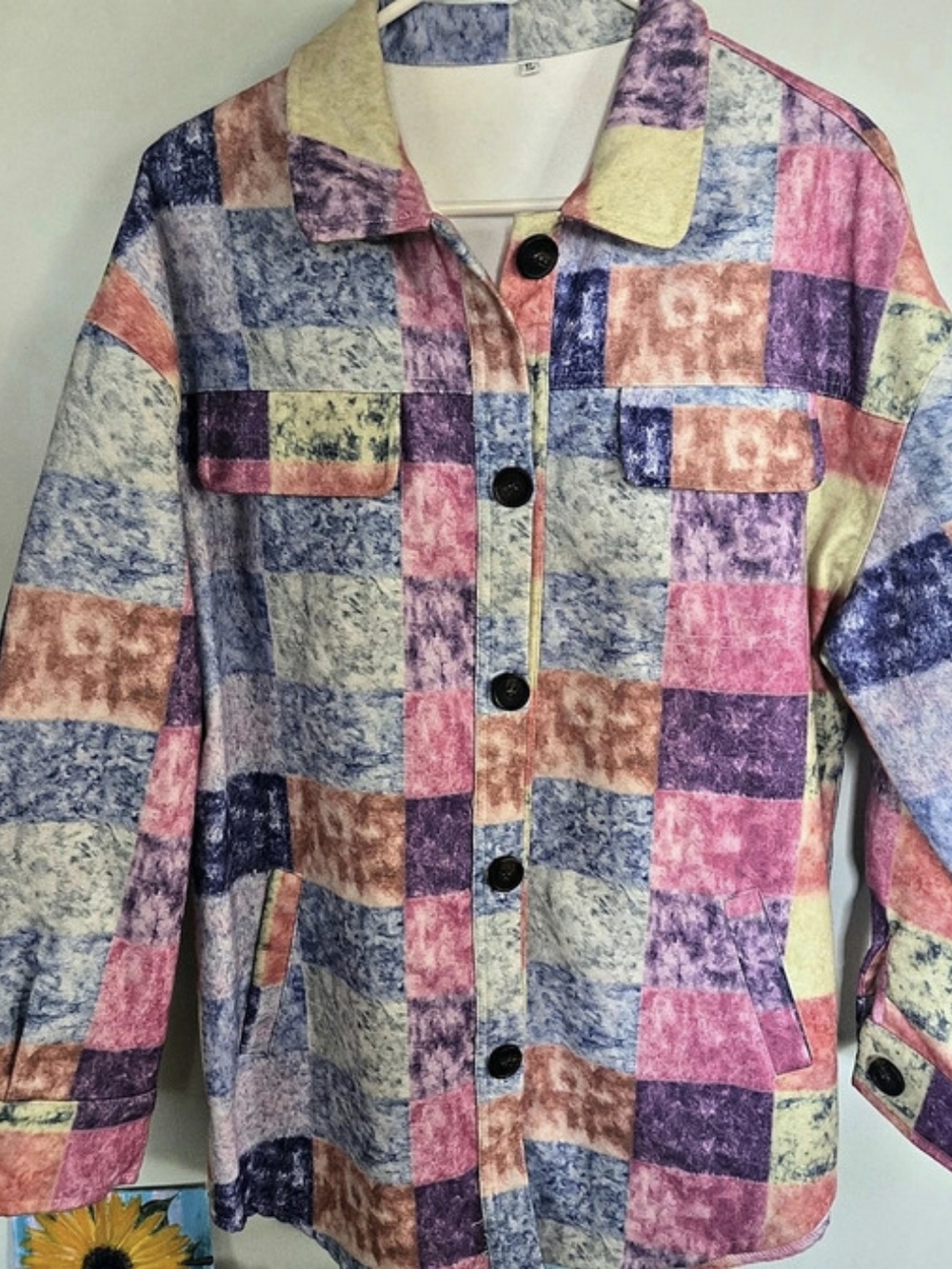 Color Block Jacket in Purple & Pink Like New